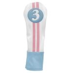 Sahara Retro Golf Headcover Blue/White/Pink - Fairway Wood Sahara Retro Golf Headcover Blue/White/Pink - Fairway Wood